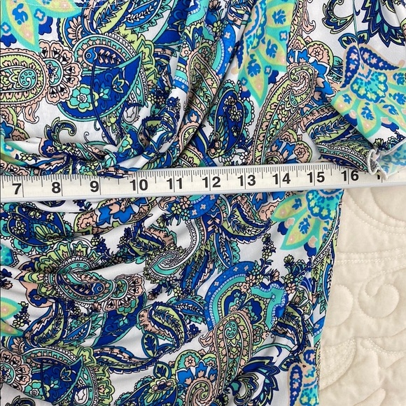 Tradition Paisley Blouse Draped Neck Flutter Sleeves Sz Small - Picture 7 of 8